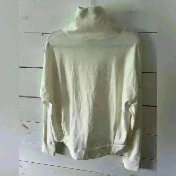 Sweaty Betty Womens Funnel Neck Harmonise Luxe Sweatshirt Ivory Fleece, size 10 - Picture 2 of 4